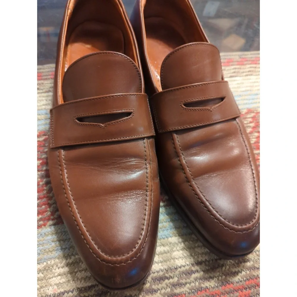 Wolf & Shepherd Ringer Loafer Men Shoe Size 12.5‎ Maple Calfskin Penny Loafer